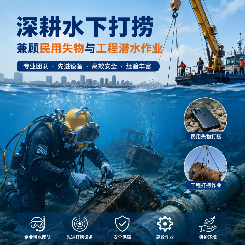 深耕水下打捞,兼顾民用失物与工程潜水作业姚安