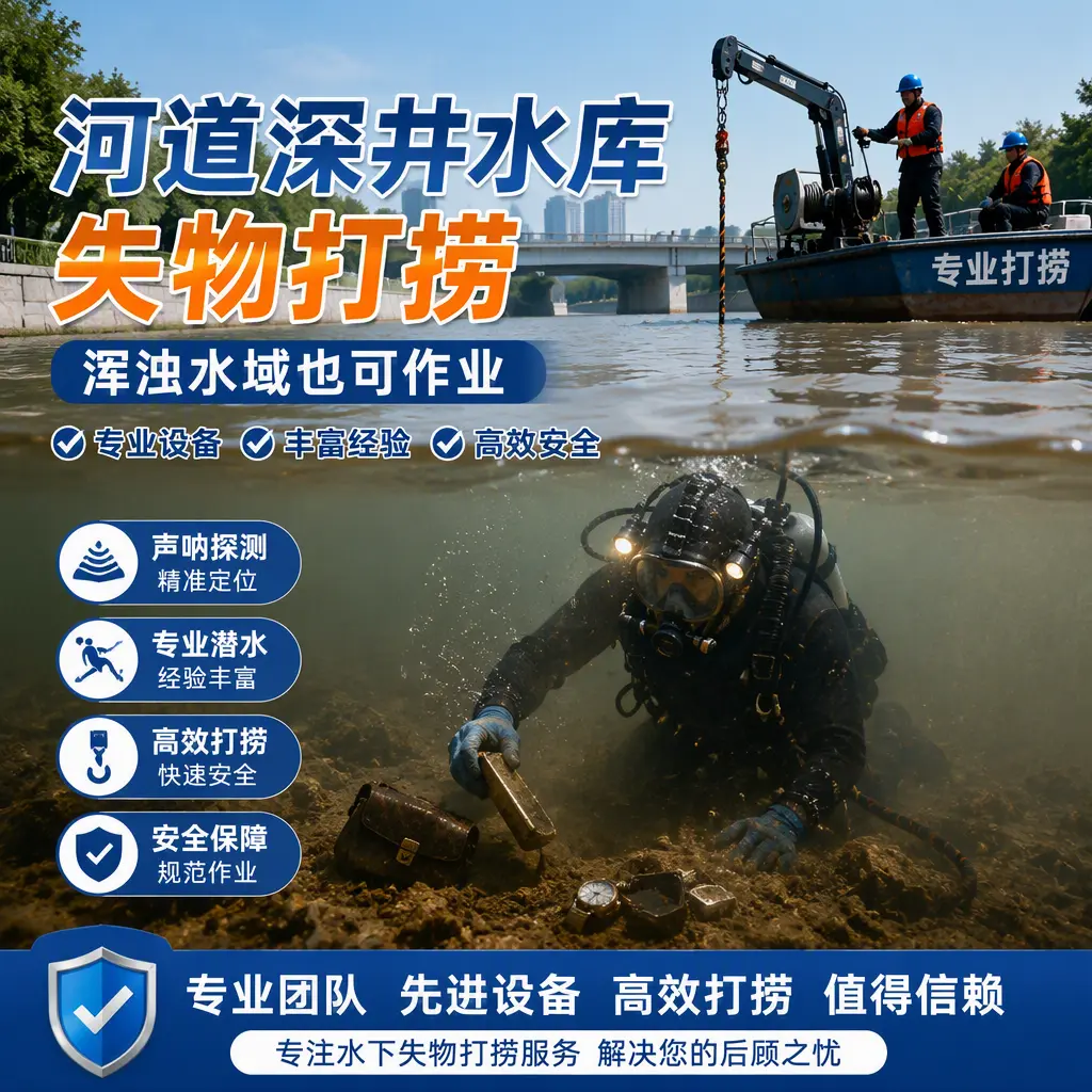 河道深井水库失物打捞,浑浊水域也可作业姚安