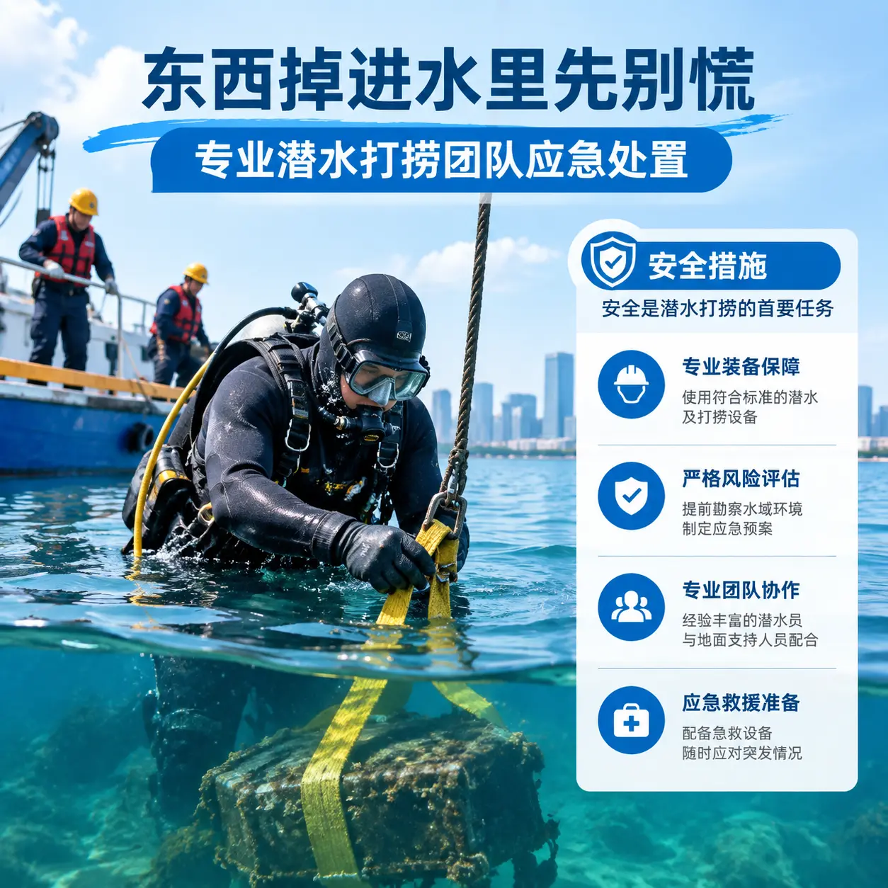 姚安东西掉进水里先别慌,专业潜水打捞团队应急处置