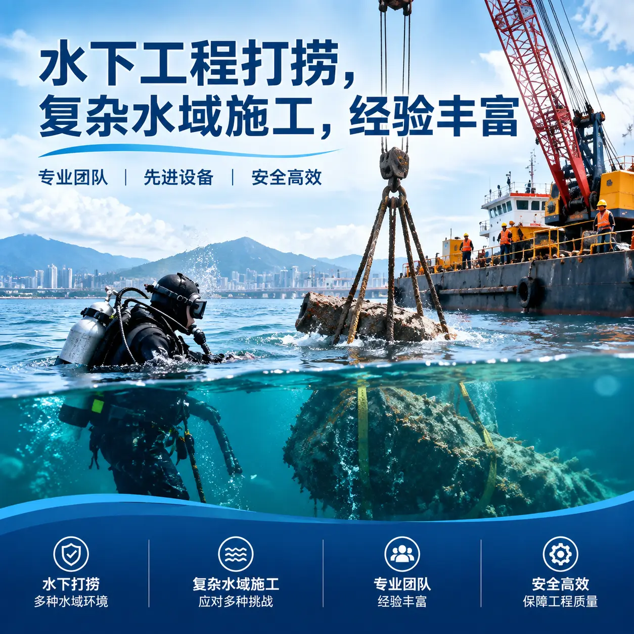 水下工程打捞,复杂水域施工,经验丰富姚安